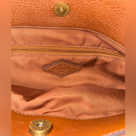 Fossil Lane Satchel Handbag - Brown, Black & White - Picture 6 of 11